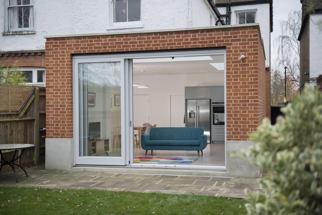 fully opened sliding patio doors