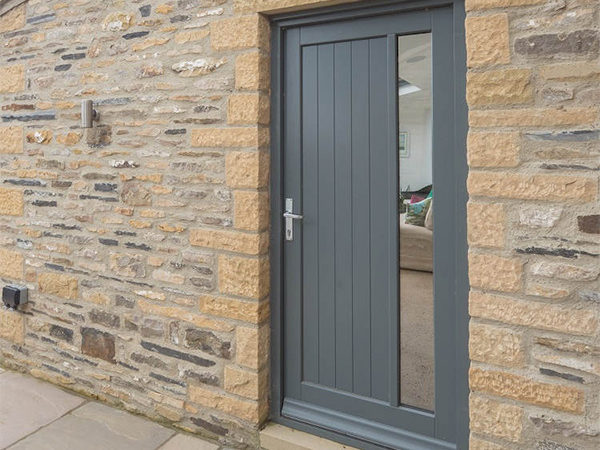 contemporary timber side door