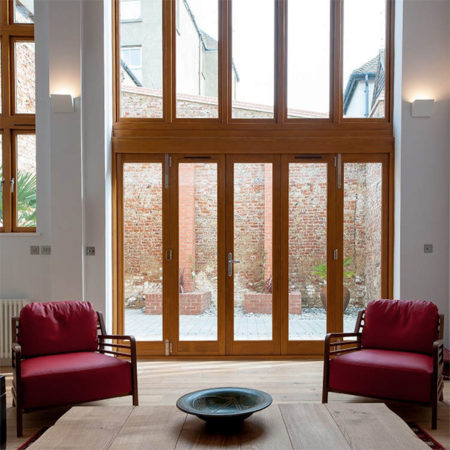 contemporary timber bifold doors