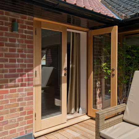 timber french doors in european oak