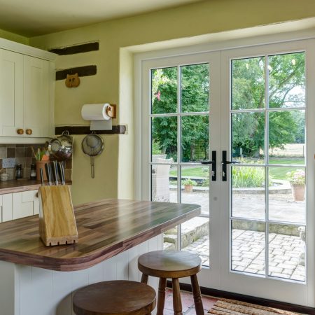 Timber French Door in the kitchen of a traditional home