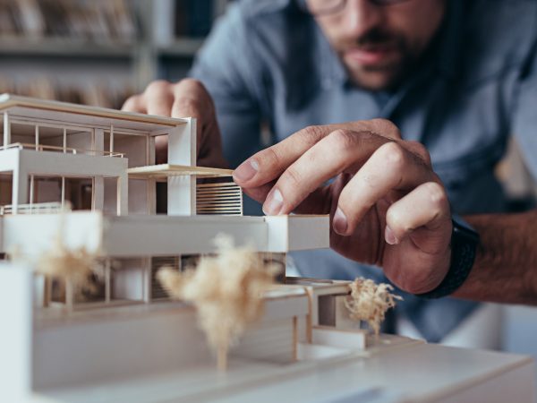 architect with model of house