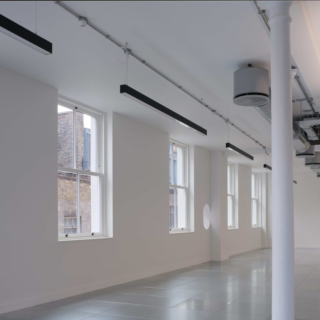 Grainhouse in Covent Garden with timber sliding sash windows internal shot.