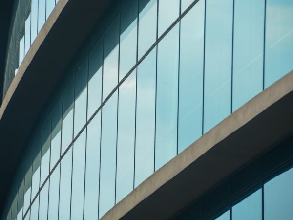 Solar control glass in a large office building