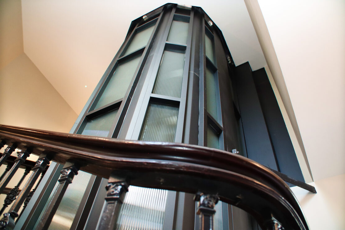 traditional style lift shaft in Hamilton House